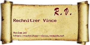 Rechnitzer Vince névjegykártya
